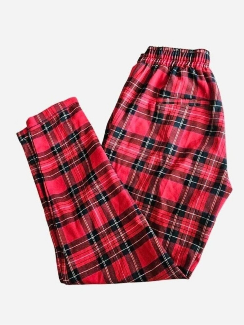 Bershka Vintage Plaid Trousers with Elastic Waist